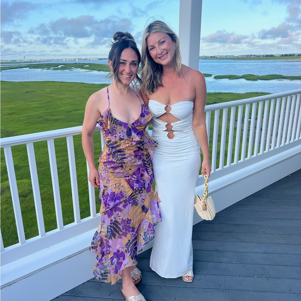 Superdown Purple and Gold Asymmetrical Dress